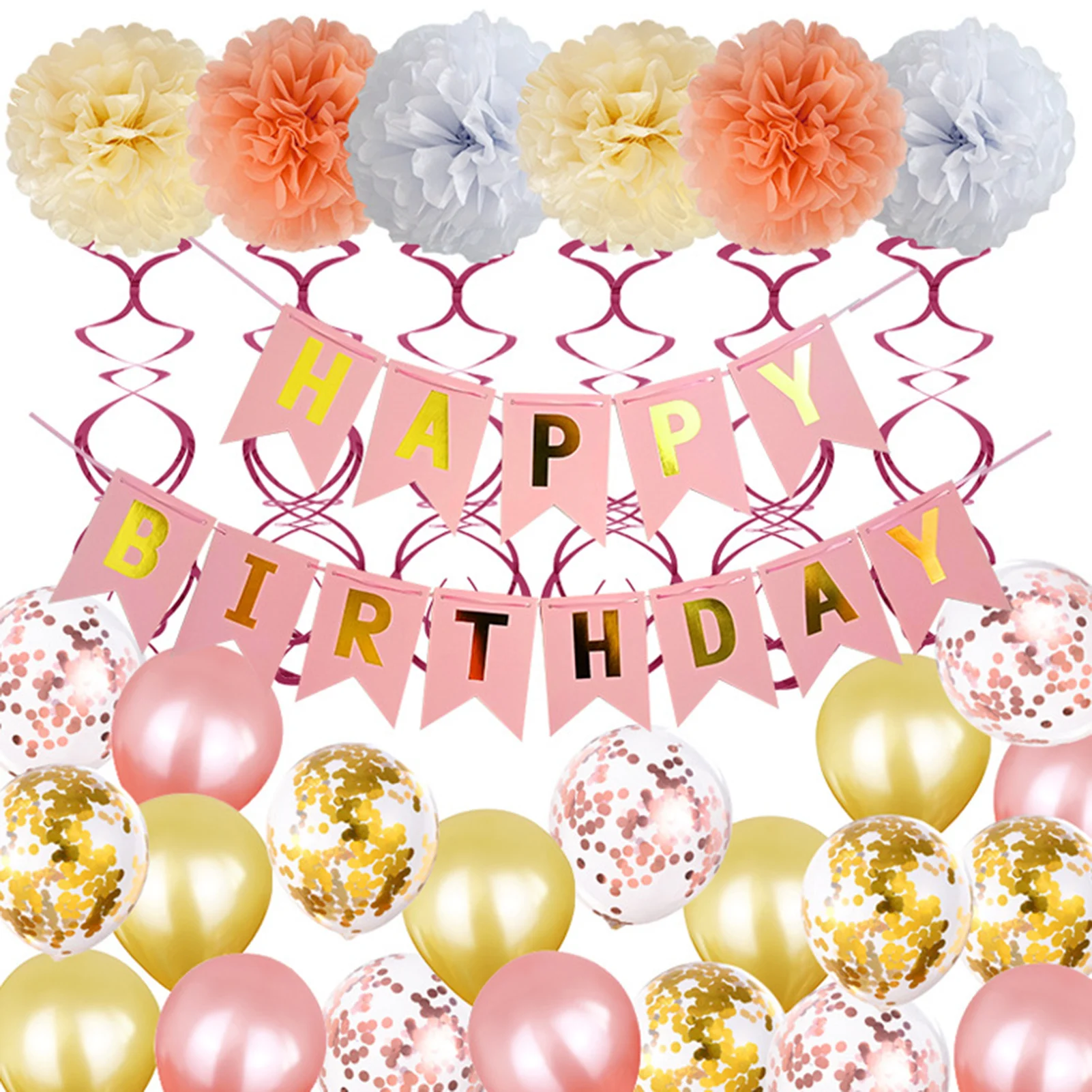 Birthday Party Set Paper Flower Ball Letter Pull Flag Birthday Party Decoration 12 Inch Sequined Balloon 
Birthday Party Set Paper Flower Ball Letter Pull Flag Birthday Party Decoration 12 Inch Sequined Balloon