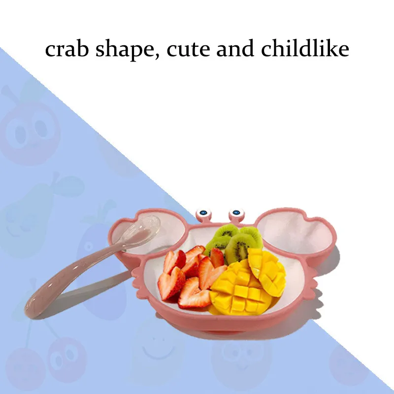 Sub-grid Silicone Sucker Tableware For Baby Cartoon Crab Anti-fall Dinner Plate Infant Kids Supplementary Food Bowl Soft Dishes
Sub-grid Silicone Sucker Tableware For Baby Cartoon Crab Anti-fall Dinner Plate Infant Kids Supplementary Food Bowl Soft Dishes