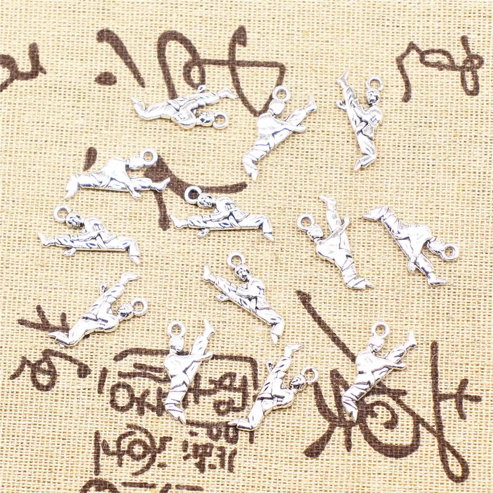 Charm For Making Jewelry Pendants Antique Silver Color Martial Arts Athlete 22x10mm 20pcs
Charm For Making Jewelry Pendants Antique Silver Color Martial Arts Athlete 22x10mm 20pcs