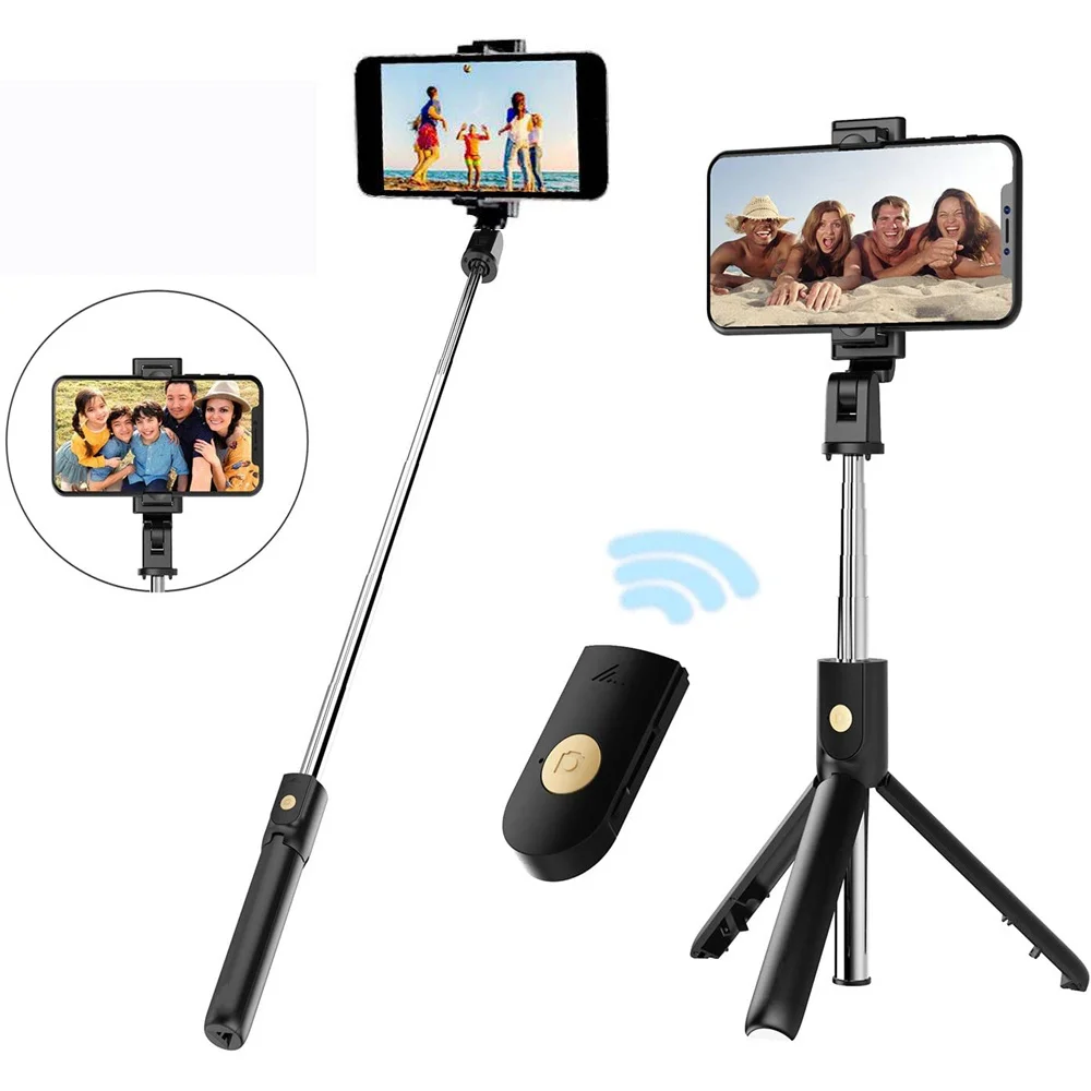 Wireless Bluetooth Selfie Stick With Tripod Shutter Remote Control, 3 in 1 Mini Foldable Extendable Handheld Monopod for iPhone
Wireless Bluetooth Selfie Stick With Tripod Shutter Remote Control, 3 in 1 Mini Foldable Extendable Handheld Monopod for iPhone