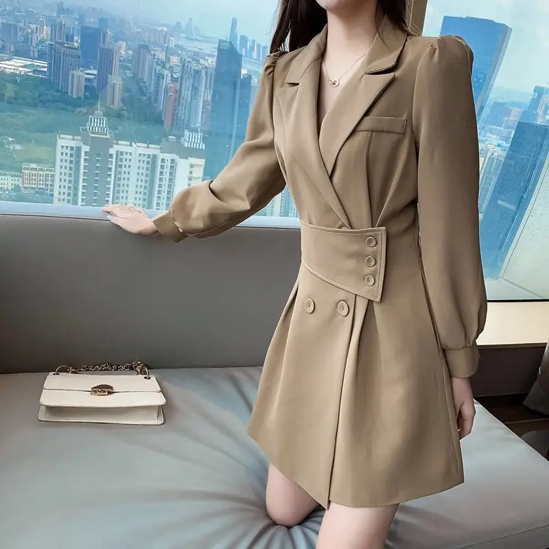 Dresses Women Slim Black V-Neck Botton Bodycon Office Dress Elegant Suit Korean Windbreaker Vestidos Vintage A-line Mini Dress
Dresses Women Slim Black V-Neck Botton Bodycon Office Dress Elegant Suit Korean Windbreaker Vestidos Vintage A-line Mini Dress