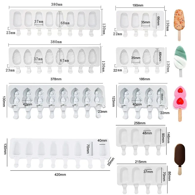 8/4Cell Silicone Frozen Ice Cream Mold Juice Popsicle Maker Children Pop Mould Lolly Tray with Stick Ice Bag Kitchen Accessories
8/4Cell Silicone Frozen Ice Cream Mold Juice Popsicle Maker Children Pop Mould Lolly Tray with Stick Ice Bag Kitchen Accessories