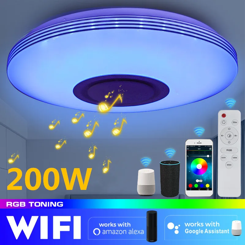 200W 85-265V Modern RGB LED Ceiling Light Home Lighting APP bluetooth Music Light Bedroom Smart Ceiling Lamp With Remote Control
200W 85-265V Modern RGB LED Ceiling Light Home Lighting APP bluetooth Music Light Bedroom Smart Ceiling Lamp With Remote Control