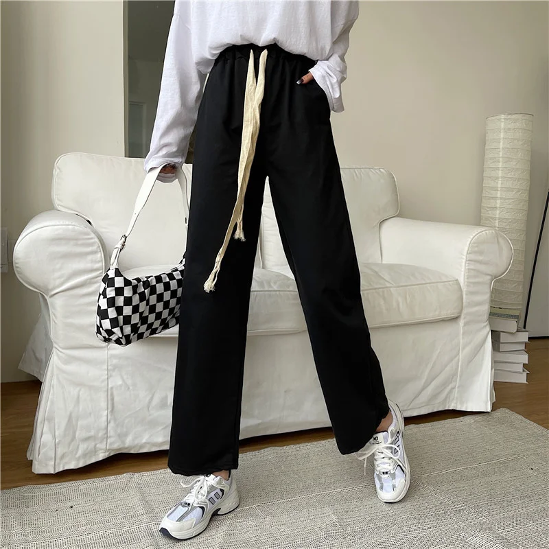 Women's Wide-Leg Pants 2021 New Loose Straight High Waist Spring and Autumn Leisure Pants Trousers Black Pants Fashion
Women's Wide-Leg Pants 2021 New Loose Straight High Waist Spring and Autumn Leisure Pants Trousers Black Pants Fashion