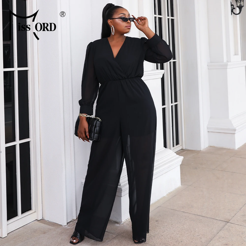 Missord 2021 Women Spring Fall Plus Size Elegant Mesh V Neck Long Sleeve Belt Maxi Jumpsuits Ladies Casual Solid Black Rompers
Missord 2021 Women Spring Fall Plus Size Elegant Mesh V Neck Long Sleeve Belt Maxi Jumpsuits Ladies Casual Solid Black Rompers
