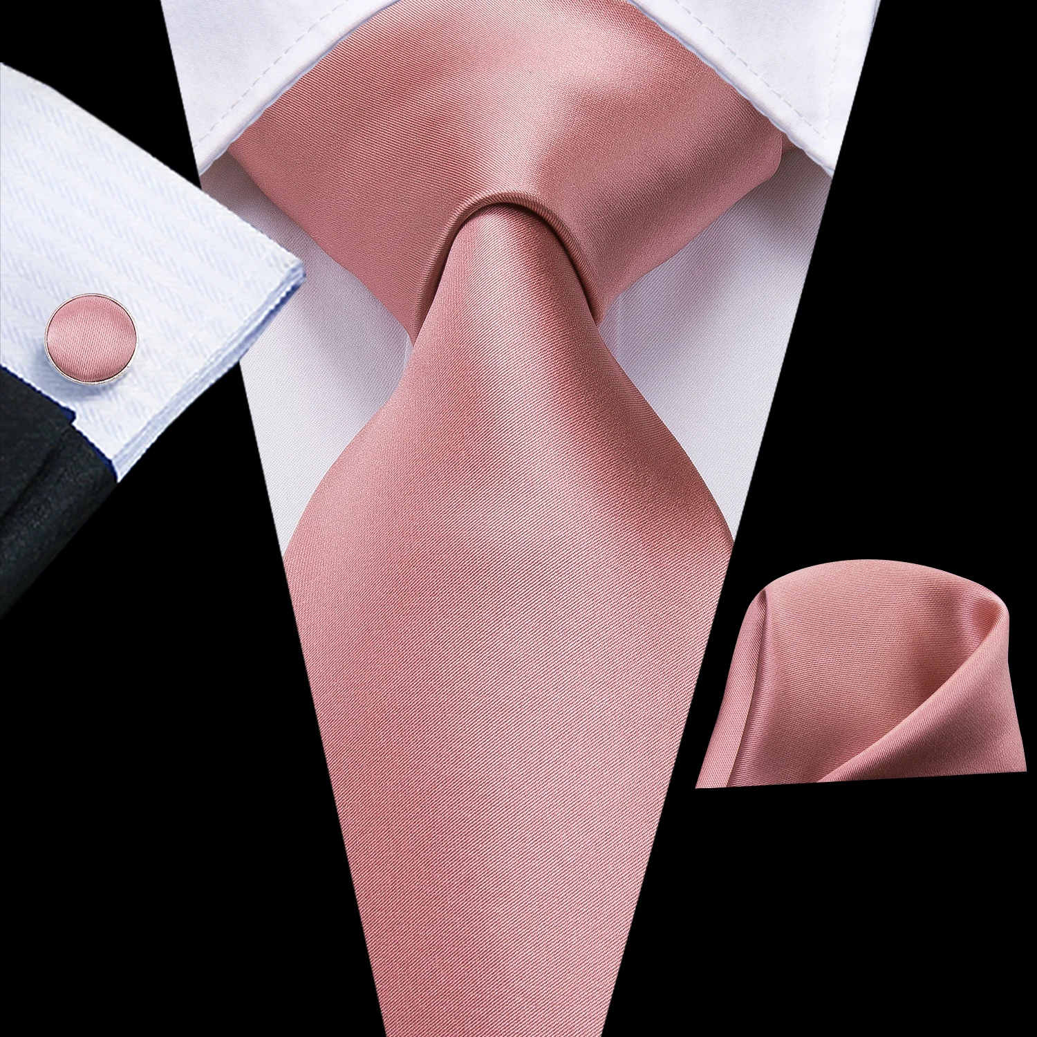 Hi-Tie персиковый розовый однотонный Шелковый Свадебный галстук для мужчин подарок