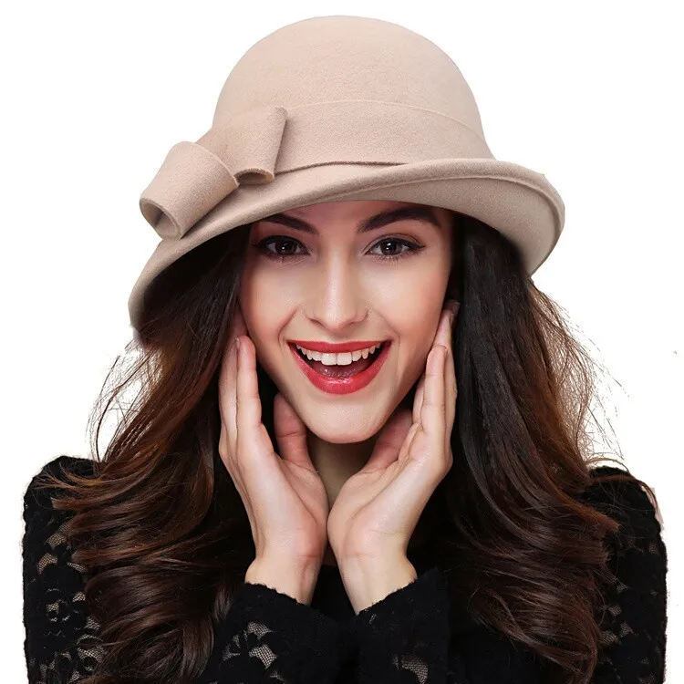 Women Party Formal Headwear Lady Winter Fashion Asymmetric Bowknot 100% Wool Felt Hats
Women Party Formal Headwear Lady Winter Fashion Asymmetric Bowknot 100% Wool Felt Hats