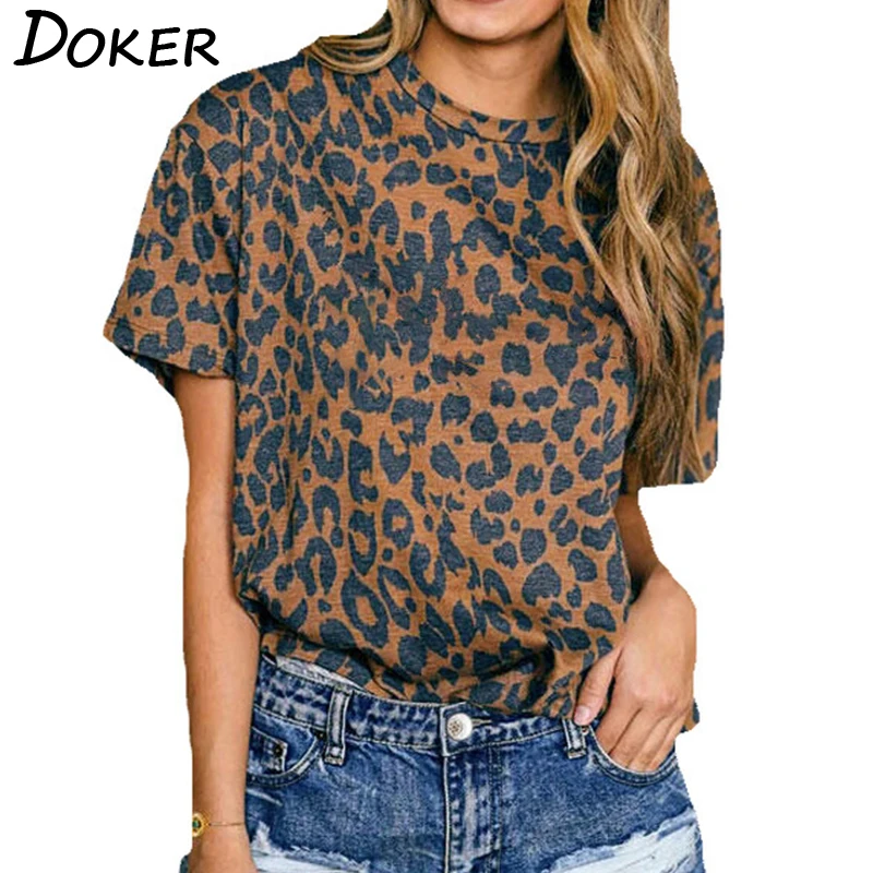 Leopard Print Sexy O Neck Short Sleeve Women T Shirt Casual Loose Homewear Plus Size Streetwear Female Tops 
Leopard Print Sexy O Neck Short Sleeve Women T Shirt Casual Loose Homewear Plus Size Streetwear Female Tops