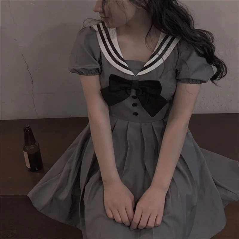 Zaraing Short Sleeve Pullover Dress Women Bow Sailor Collar Puff Sleeve Dresses 2021 New Korean Summer Sweet Preppy Style
Zaraing Short Sleeve Pullover Dress Women Bow Sailor Collar Puff Sleeve Dresses 2021 New Korean Summer Sweet Preppy Style