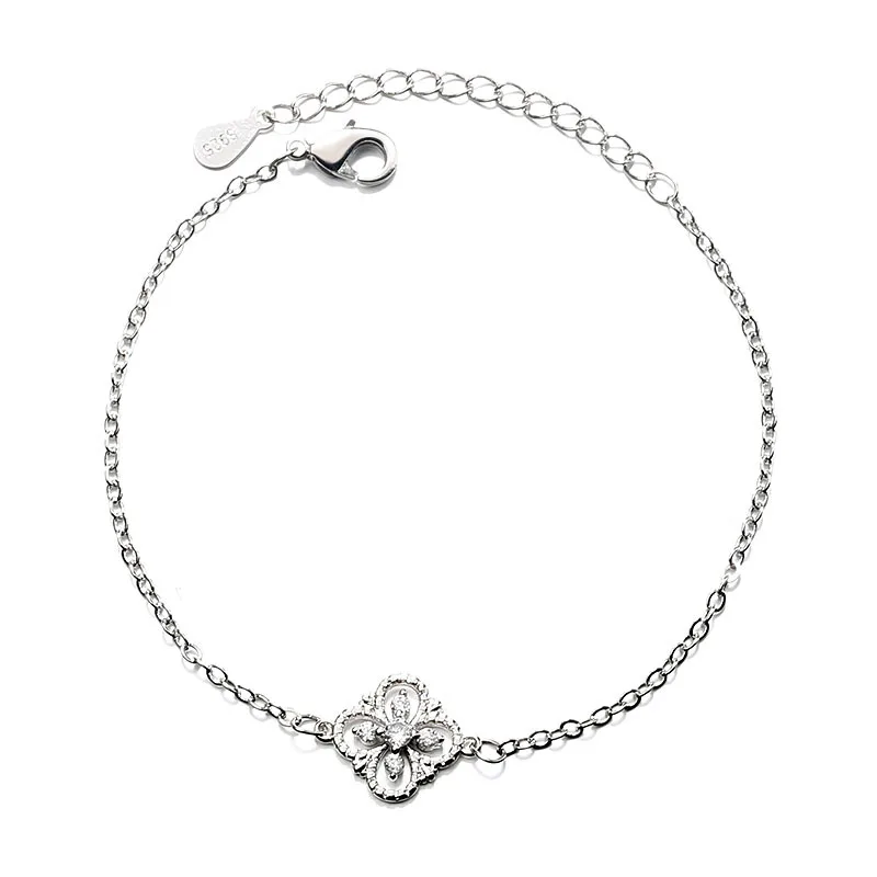 Silver Color Four Leaf Clover Charm Bracelet Lucky Flower Link Chain Bracelet For Women Original Handmade Fashion Jewelry
Silver Color Four Leaf Clover Charm Bracelet Lucky Flower Link Chain Bracelet For Women Original Handmade Fashion Jewelry