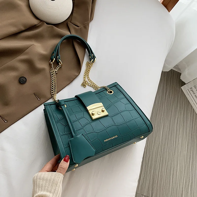 Crocodile Pattern Single Shoulder Bags Pu Chain Women Leather Handbags Inclined Shoulder Bag Metal Buckle Ladies Bags 2021 New
Crocodile Pattern Single Shoulder Bags Pu Chain Women Leather Handbags Inclined Shoulder Bag Metal Buckle Ladies Bags 2021 New