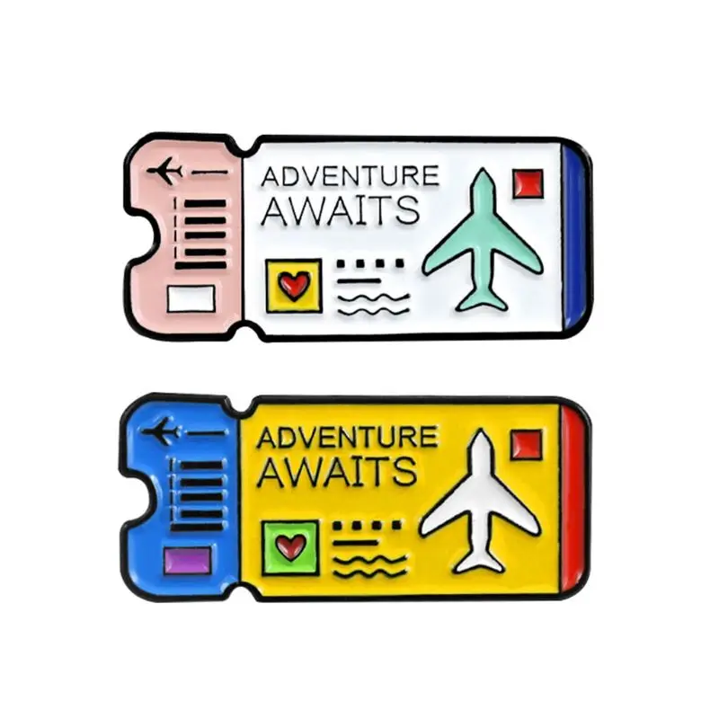 Cartoon Cute Air Ticket Alloy Brooch Adventure Awaits Mini Pins Badge Enamel Lapel Pin Cute Dresses Hat Scarf Decor Accessories
Cartoon Cute Air Ticket Alloy Brooch Adventure Awaits Mini Pins Badge Enamel Lapel Pin Cute Dresses Hat Scarf Decor Accessories