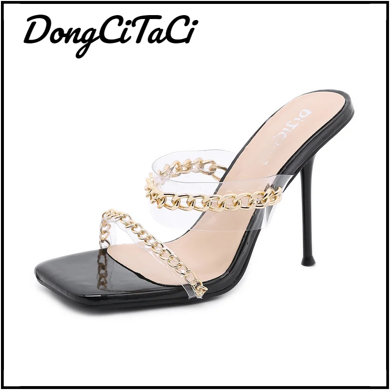 Женские летние сандалии DongCiTaCi на высоком квадратном каблуке, пикантные женские сандалии, прозрачная обувь из ПВХ с металлической цепочкой, ...
Женские летние сандалии DongCiTaCi на высоком квадратном каблуке, пикантные женские сандалии, прозрачная обувь из ПВХ с металлической цепочкой, ...