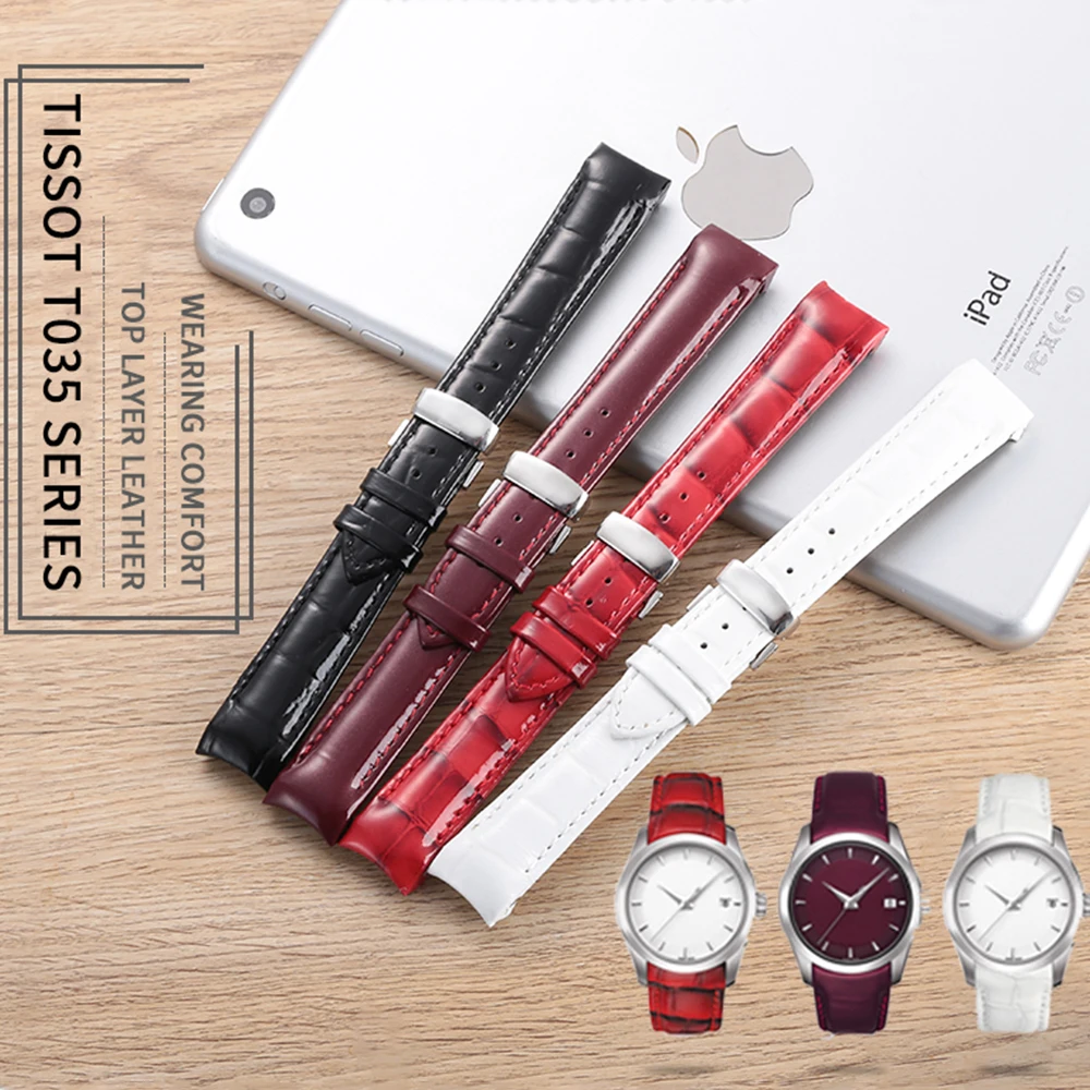 Ремешок OTEMNG из телячьей кожи для женских часов браслет Tissot T035410A 407A модные