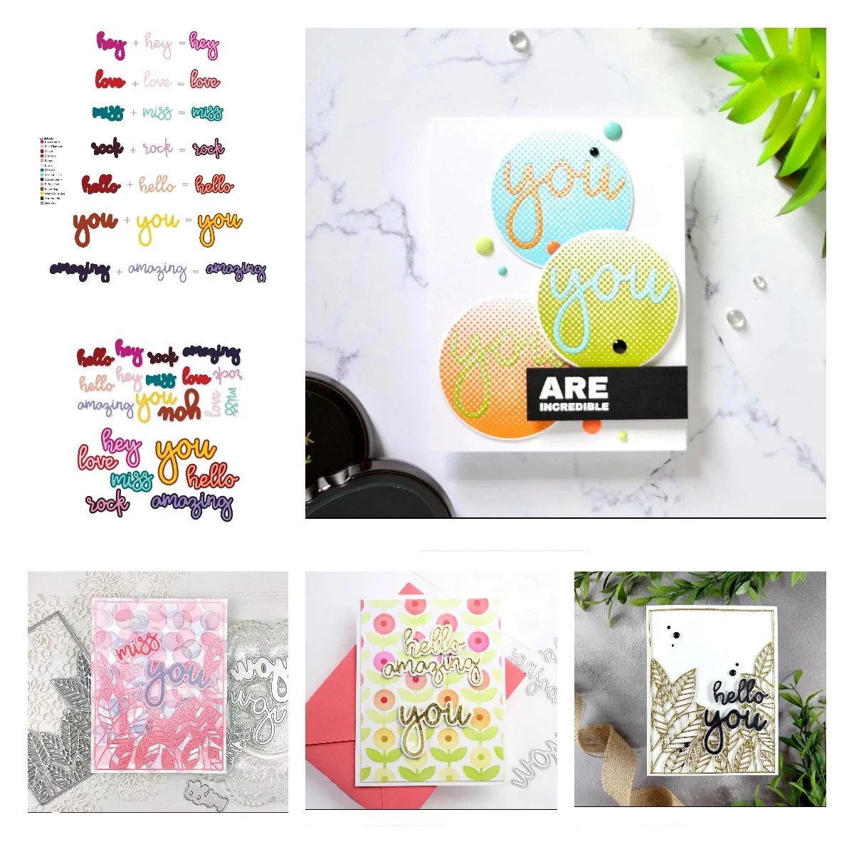 Love Miss You Hello Hey Word Cutting Dies for DIY Scrapbooking Crafts Stencils Maker Photo Album Template Handmade Decoration
Love Miss You Hello Hey Word Cutting Dies for DIY Scrapbooking Crafts Stencils Maker Photo Album Template Handmade Decoration