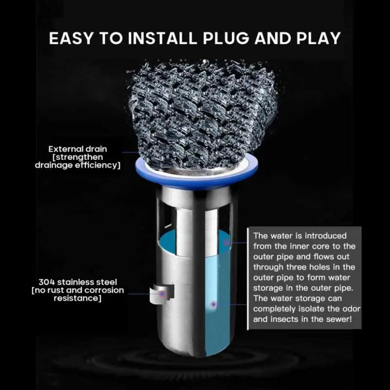 1 Pcs 304 Stainless Steel With Rubber Ring Sewer Deodorant Floor Drain Core Kitchen Bathroom Insect And Deodorant Cover
1 Pcs 304 Stainless Steel With Rubber Ring Sewer Deodorant Floor Drain Core Kitchen Bathroom Insect And Deodorant Cover