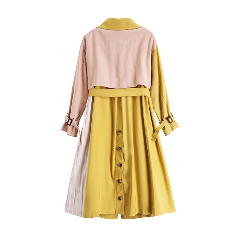 Runway Designer Autumn New Style Trench Coat For Women High Quality Chic Patchwork Medium Length Coat Women Clothes SL587
Runway Designer Autumn New Style Trench Coat For Women High Quality Chic Patchwork Medium Length Coat Women Clothes SL587