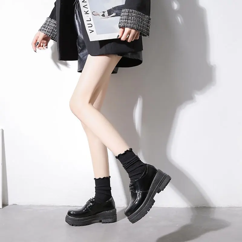 Women Gothic Black Flats 2021 Spring Fashion Chunky Platform Creppers Punk Gothic Oxfords Shoes Lolita Casual Boat Footwear
Women Gothic Black Flats 2021 Spring Fashion Chunky Platform Creppers Punk Gothic Oxfords Shoes Lolita Casual Boat Footwear