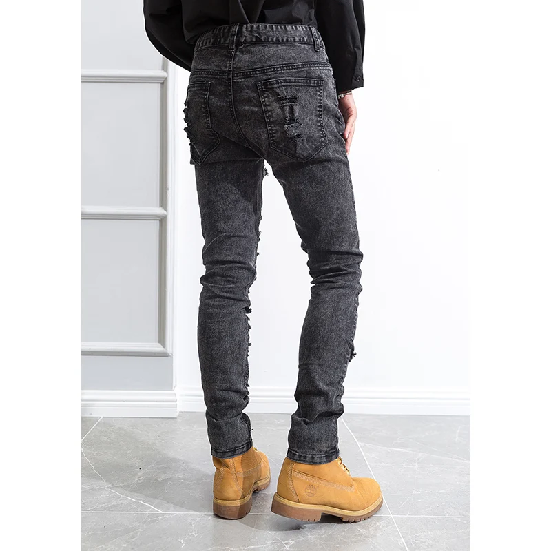 Winter Men's Hole Jeans Dark Gray Thick Long Pants Wild Teen Thickening Performance Feet Pants Pencil Jeans Pants Men Clothing
Winter Men's Hole Jeans Dark Gray Thick Long Pants Wild Teen Thickening Performance Feet Pants Pencil Jeans Pants Men Clothing