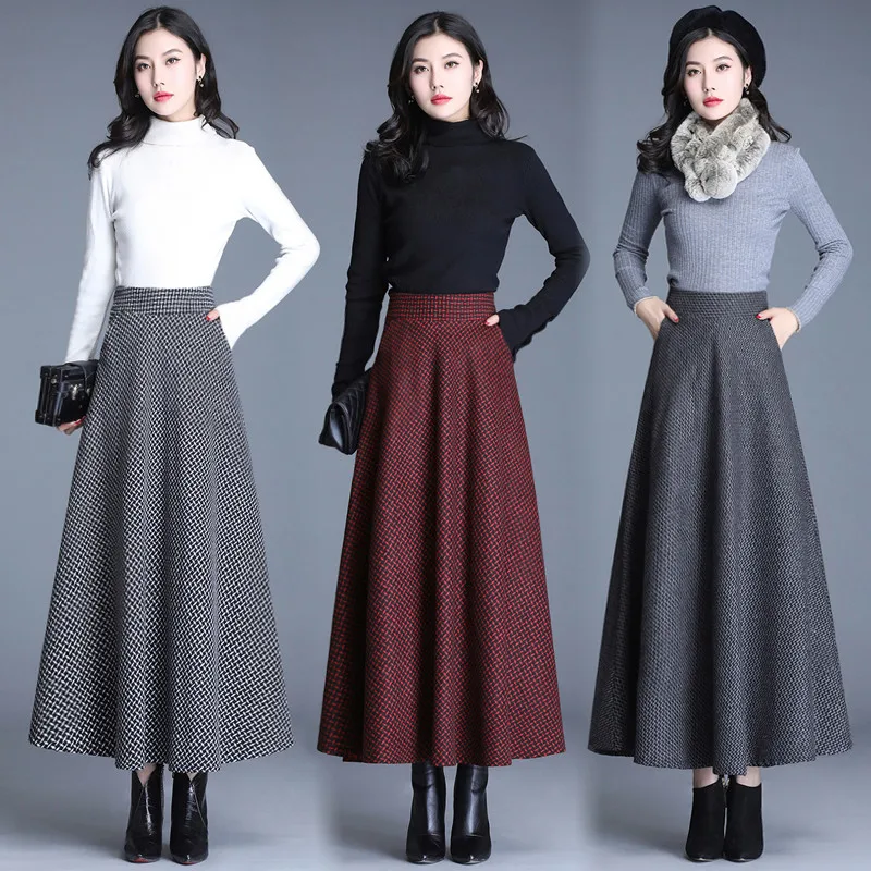 TingYiLi Winter Woolen A-line Skirt Korean Style High Waist Long Maxi Skirts For Women Gray Khaki Burgundy Black Skirt
TingYiLi Winter Woolen A-line Skirt Korean Style High Waist Long Maxi Skirts For Women Gray Khaki Burgundy Black Skirt