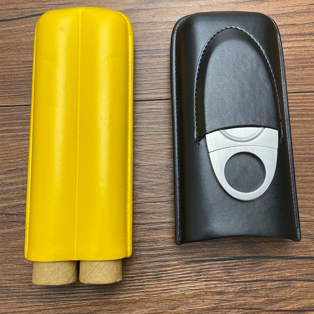 COHIBA Portable Leather Cigar Case Humidor 2 Tubes Holder Mini Humidor Box Travel Cigars Accessories With Gift Box
COHIBA Portable Leather Cigar Case Humidor 2 Tubes Holder Mini Humidor Box Travel Cigars Accessories With Gift Box