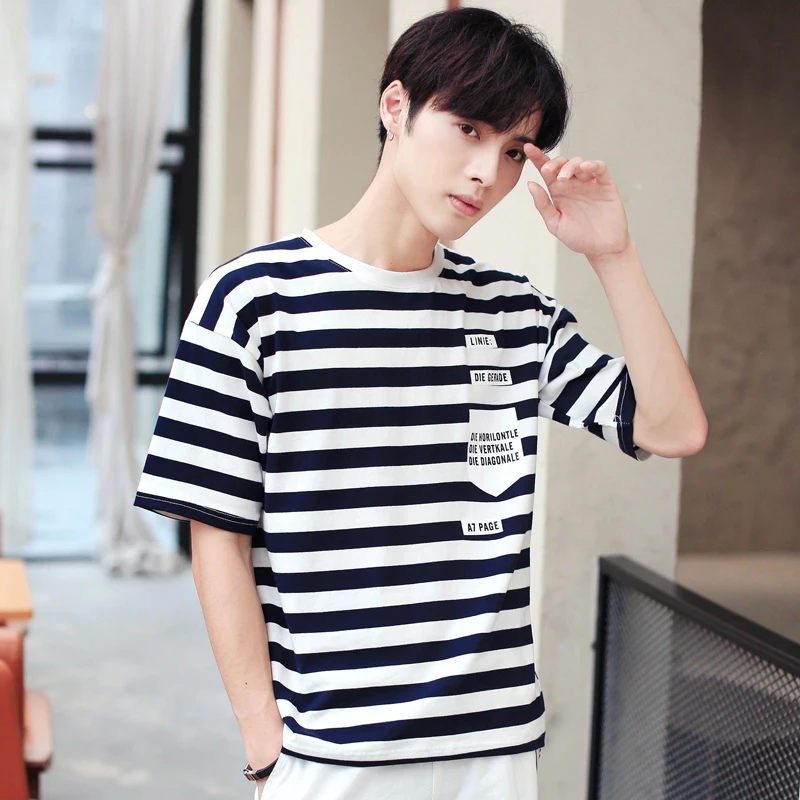 TFETTERS Summer 2021 Mens Short Sleeve Tshirt Korean Fashion Striped O-neck Loose Casual Cotton T-shirt Men
TFETTERS Summer 2021 Mens Short Sleeve Tshirt Korean Fashion Striped O-neck Loose Casual Cotton T-shirt Men