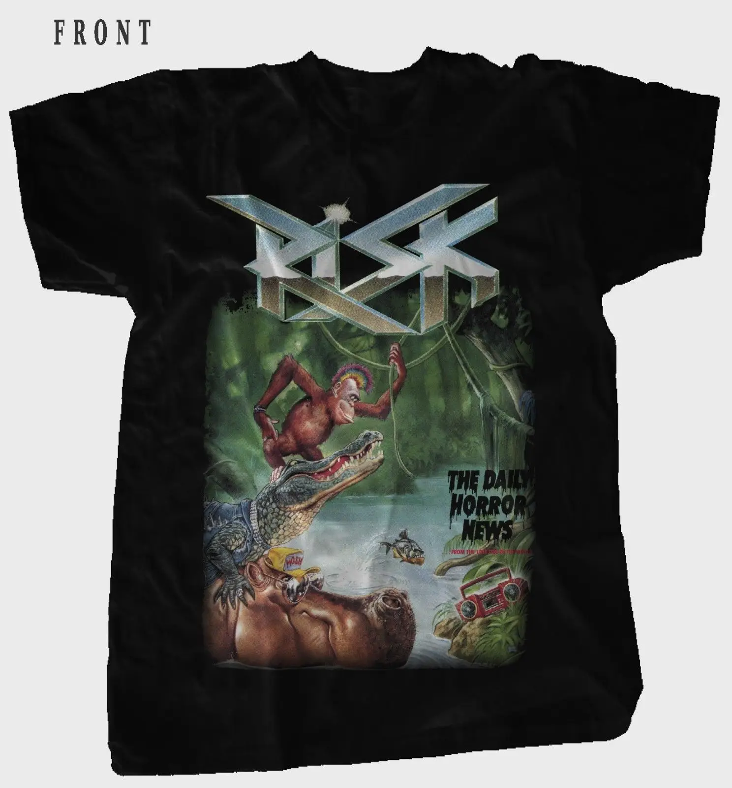 Риск ежедневные новости ужасов... Металлический ремешок T_shirt Размеры: S до|Мужские
