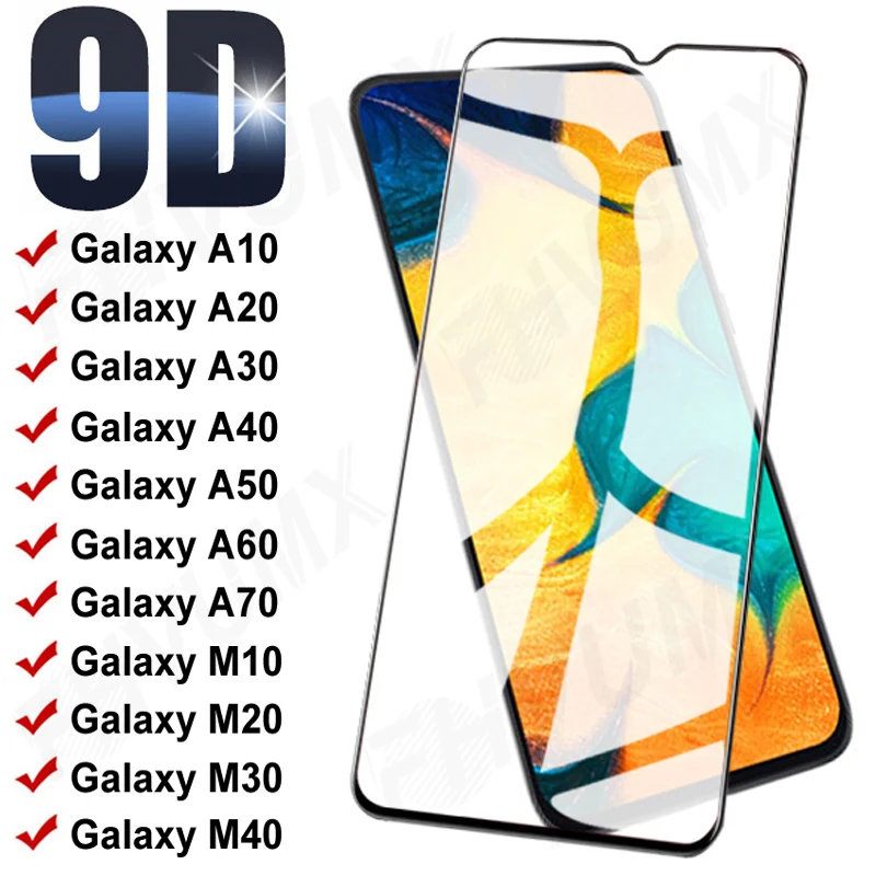 

9D полное закаленное стекло для Samsung Galaxy A10 A20 A30 A40 A50 A70 защита для экрана Samsung M10 M20 M30 M40 Защитная стеклянная пленка