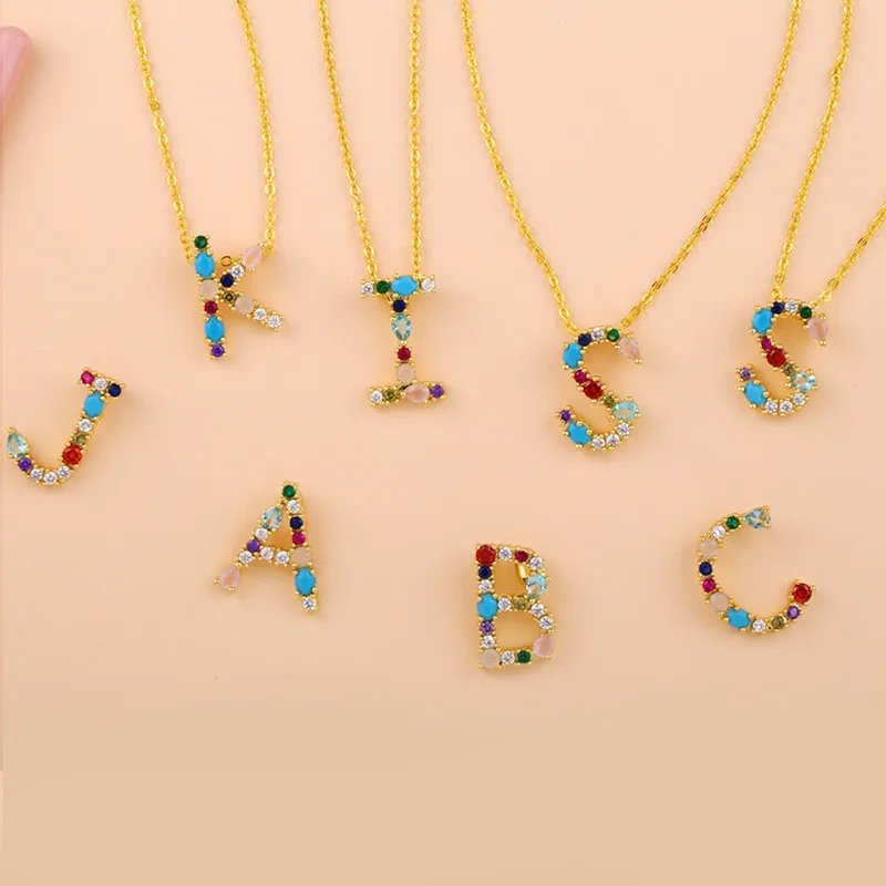 Canner Cubic Zirconia Necklaces Luxury English Letter Necklace For Women CZ Turquoises Stone Necklace Collar Fashion Jewelry W6 
Canner Cubic Zirconia Necklaces Luxury English Letter Necklace For Women CZ Turquoises Stone Necklace Collar Fashion Jewelry W6