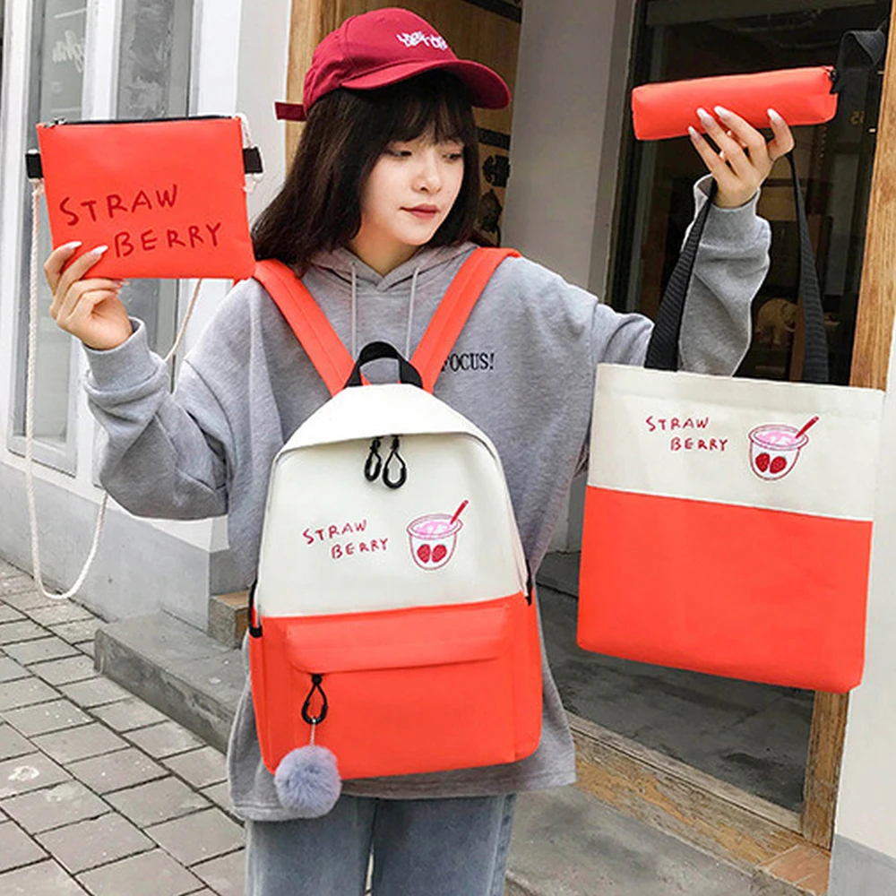 4Pcs/Set Laptop Backpack Student School Backpacks Cute Cartoon Child Fashion Schoolbag For Woman Knapsack Teenagers Girls 2020
4Pcs/Set Laptop Backpack Student School Backpacks Cute Cartoon Child Fashion Schoolbag For Woman Knapsack Teenagers Girls 2020