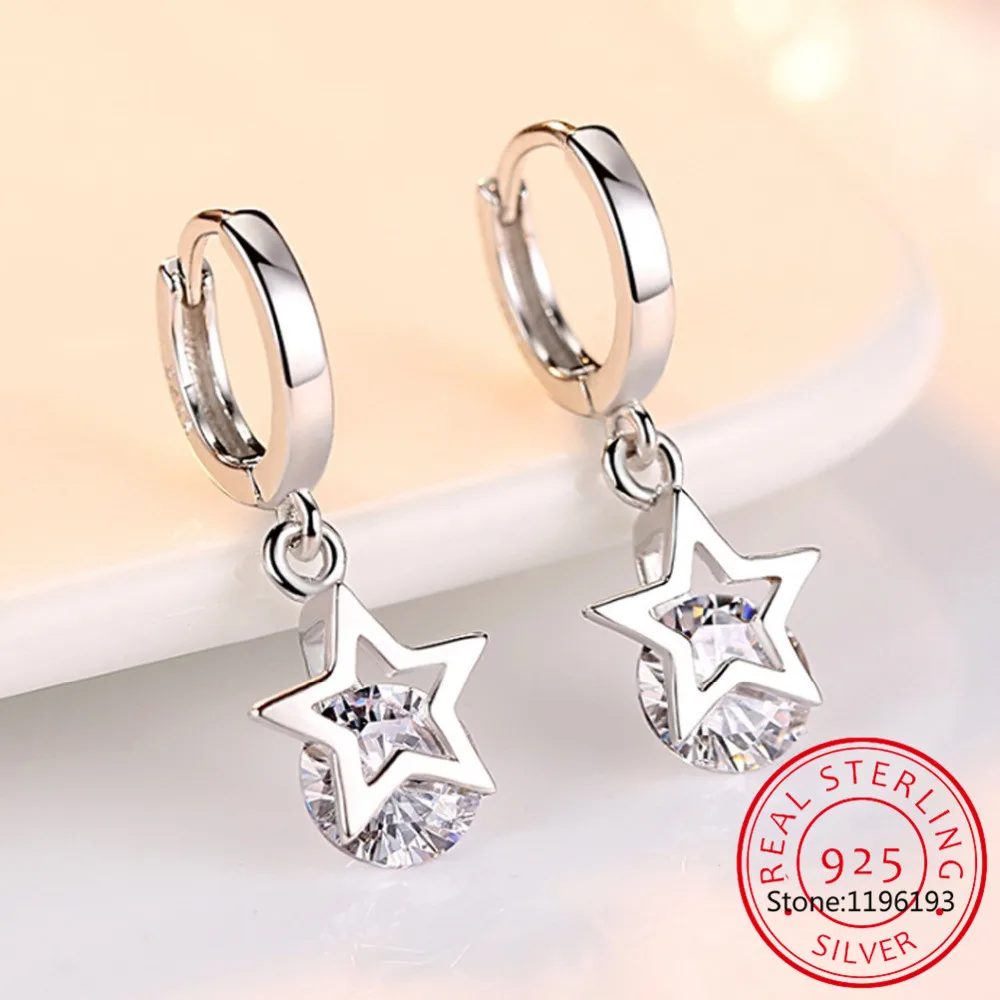 925 Sterling Silver Crystal Star Charm Stud Earrings For Women 2021 Grils Kids Wedding Gift Female pendientes mujer moda
925 Sterling Silver Crystal Star Charm Stud Earrings For Women 2021 Grils Kids Wedding Gift Female pendientes mujer moda