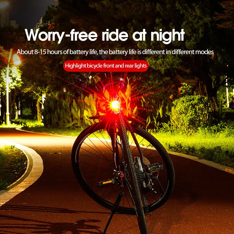 New Bike MTB Light buttonbattery chargeable Cycling Helmet Headlight Waterproof Bicycle Rear Taillight Lamp Flashlight | Спорт и