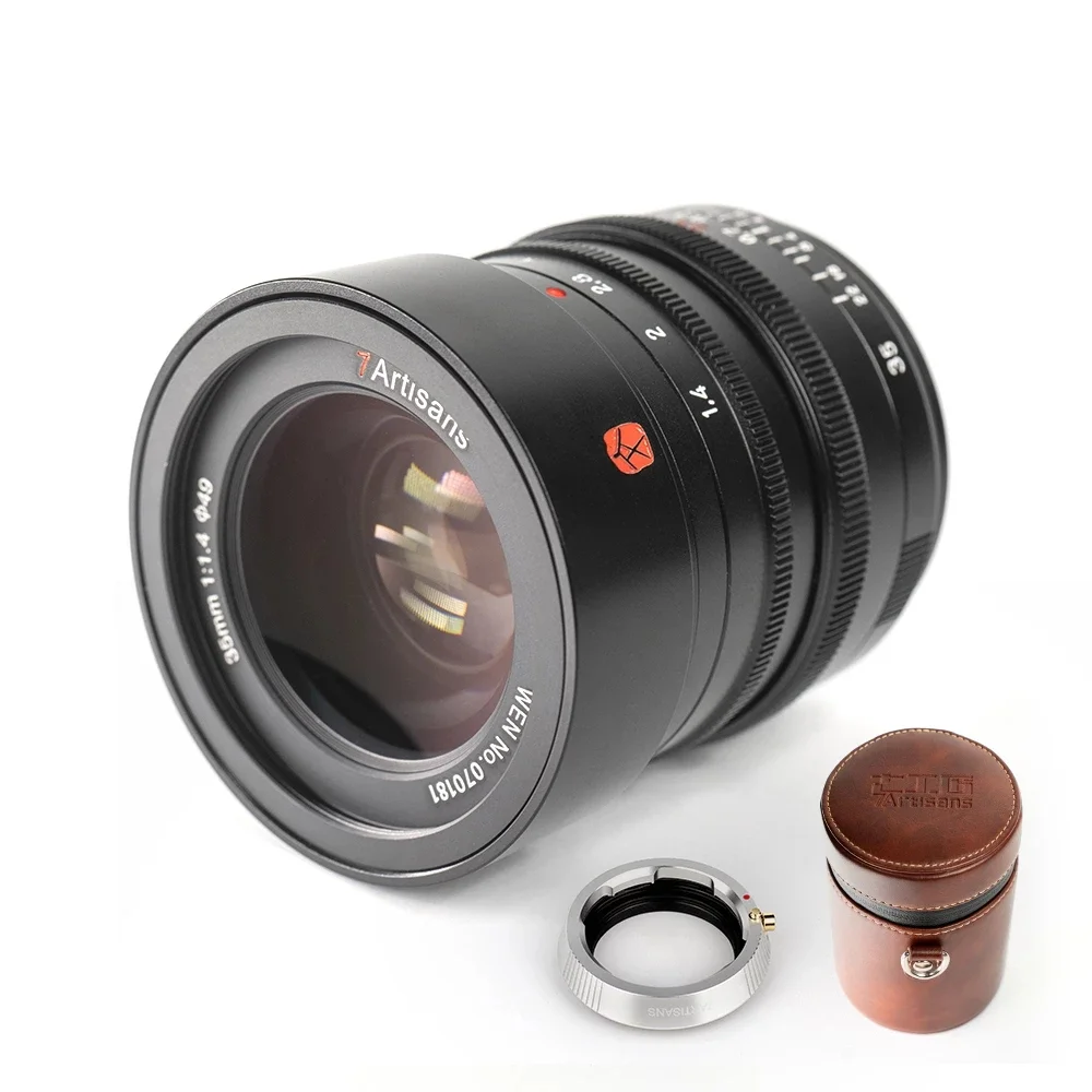 

7Artisans M35mm F1.4 Large Aperture Full Frame Manual Fixed Focus Prime Camera Lens for Leica M-Mount SL, TL, CL Series Cameras