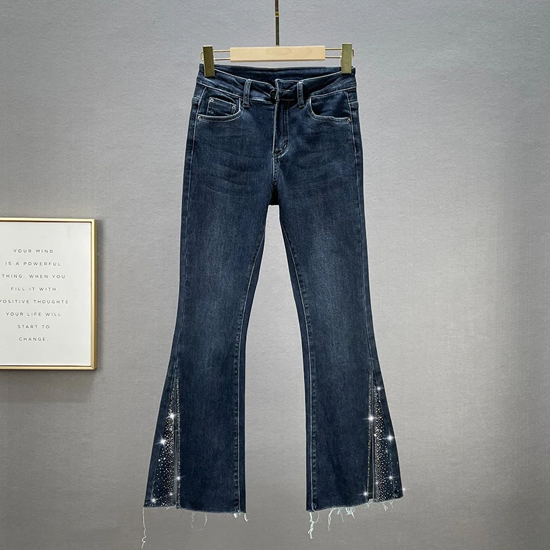 Rhinestone Split Jeans for Women 2021 Autumn New High Waist Cotton Stretch Wide Leg Pants Elegant Woman Jean Ladies Dneim Pants
Rhinestone Split Jeans for Women 2021 Autumn New High Waist Cotton Stretch Wide Leg Pants Elegant Woman Jean Ladies Dneim Pants