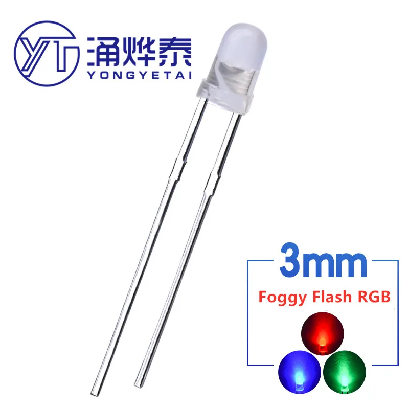 YYT 100PCS F3 lamp beads 3mm colorful fast flashing RGB round head foggy self-flashing LED light-emitting diode lamp beads
YYT 100PCS F3 lamp beads 3mm colorful fast flashing RGB round head foggy self-flashing LED light-emitting diode lamp beads
