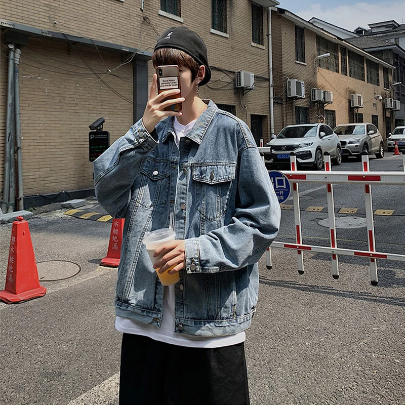 Dropshipping Japanese Harajuku Denim Jackets Male Youth Korean Loose Handsome Jacket Plus Size S-3XL Men's Blue Slim Jean Jacket
Dropshipping Japanese Harajuku Denim Jackets Male Youth Korean Loose Handsome Jacket Plus Size S-3XL Men's Blue Slim Jean Jacket