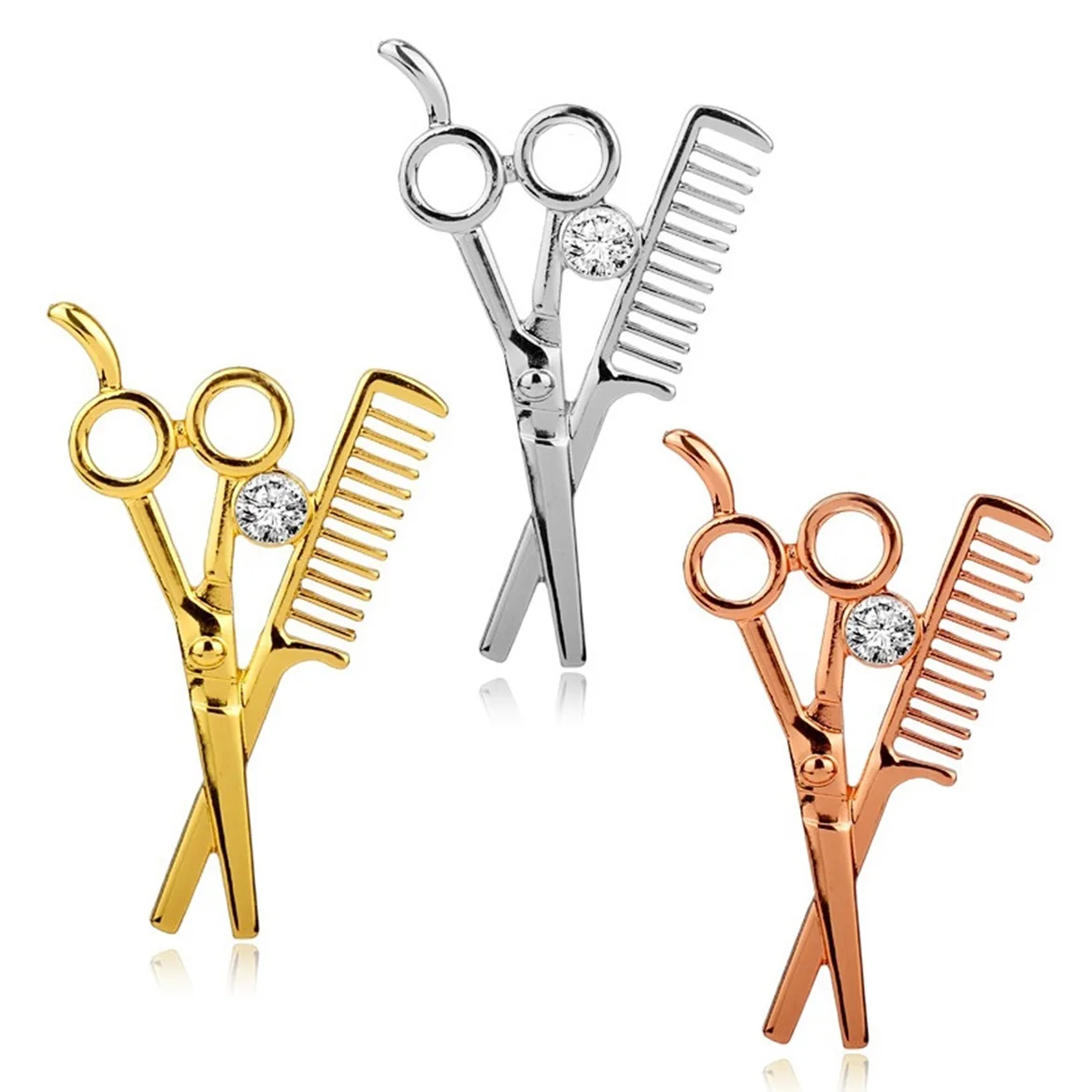 Creative New Hair Stylist Brooch Metal Stylish Corsage Hair Dryer Scissors Comb Badge Label Pins Fashion Jewelry Gift for Friend
Creative New Hair Stylist Brooch Metal Stylish Corsage Hair Dryer Scissors Comb Badge Label Pins Fashion Jewelry Gift for Friend