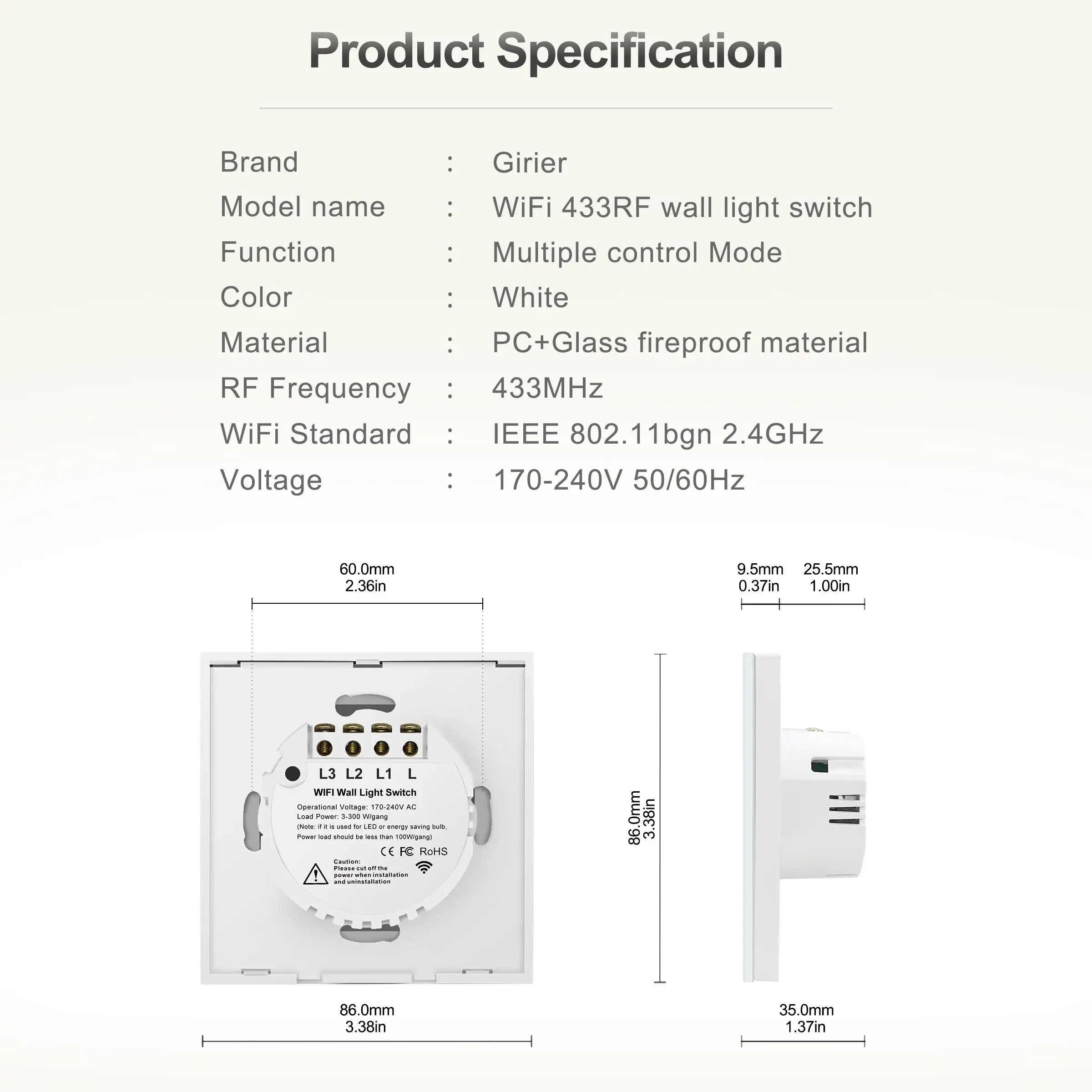 Wifi Wall Touch Switch EU No Neutral Wire Required Smart Light Switch 3 Gang Black 220V Tuya Smart Home Support Alexa Google Hom
Wifi Wall Touch Switch EU No Neutral Wire Required Smart Light Switch 3 Gang Black 220V Tuya Smart Home Support Alexa Google Hom