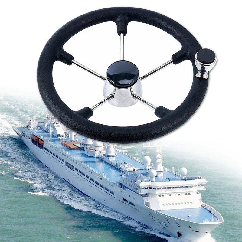 13-1/2 Inch Boat Steering Wheel Black Foam 5 Spoke 25 Degree with Knob Heavy Duty Marine Boat Accessories Marine for Marine Yach
13-1/2 Inch Boat Steering Wheel Black Foam 5 Spoke 25 Degree with Knob Heavy Duty Marine Boat Accessories Marine for Marine Yach