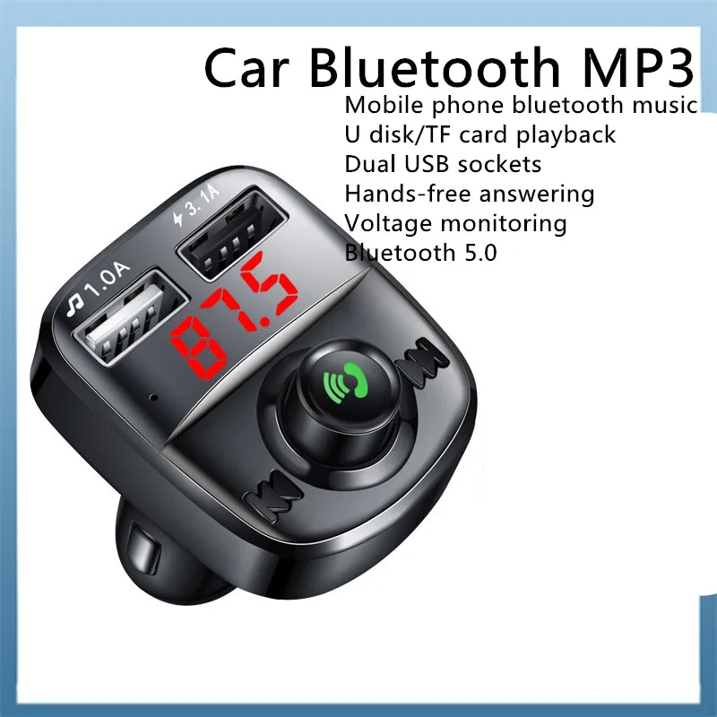 Dual USB Fast Charging for Phone Car Charger Adapter for Cigarette Lighter 5.0 Bluetooth FM Transmitter U Disk MP3 Music Player
Dual USB Fast Charging for Phone Car Charger Adapter for Cigarette Lighter 5.0 Bluetooth FM Transmitter U Disk MP3 Music Player