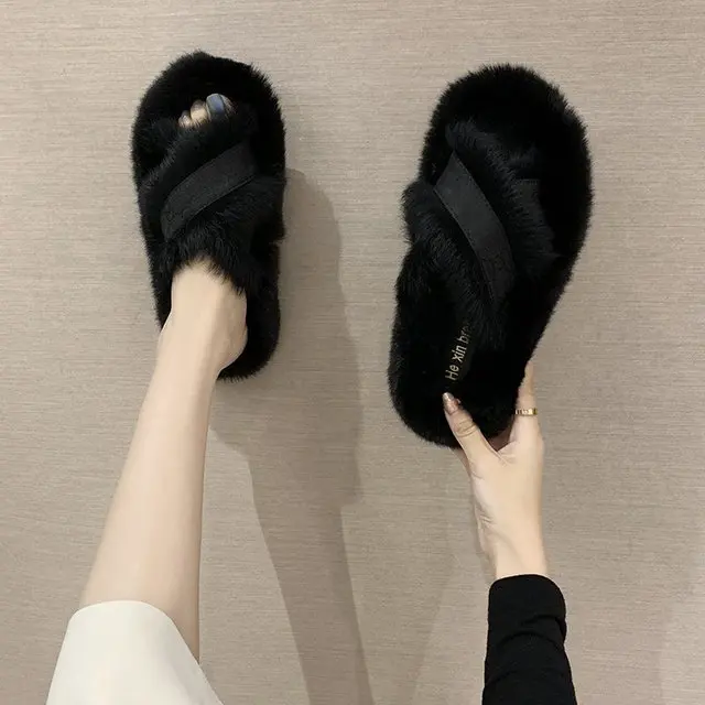 Women Rabbit Fur Slippers Ladies Slip On Winter Fluffy Fuzzy Indoor Luxury Anti-Slip Wear-Resistant Warmth Home Slippers Women
Women Rabbit Fur Slippers Ladies Slip On Winter Fluffy Fuzzy Indoor Luxury Anti-Slip Wear-Resistant Warmth Home Slippers Women