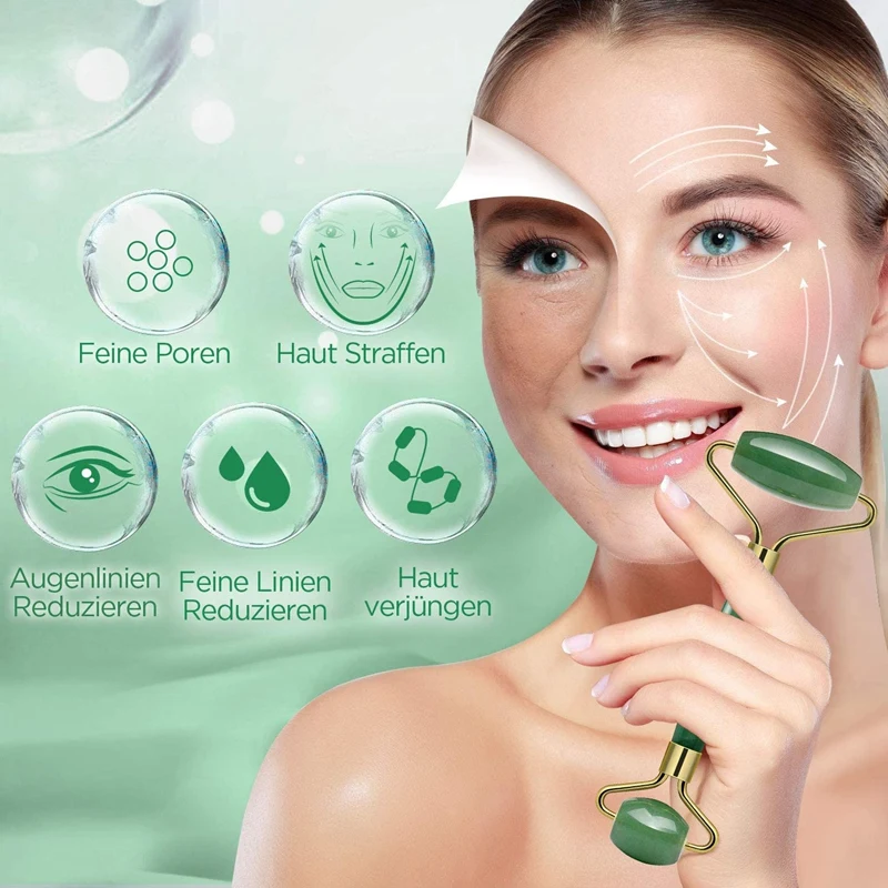 1Set Facial Massage Roller Guasha Board Double Heads Natural Jade Stone Face Lift Body Skin Jade Roller 
1Set Facial Massage Roller Guasha Board Double Heads Natural Jade Stone Face Lift Body Skin Jade Roller