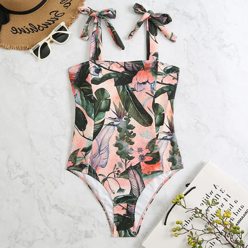 Tied Bowknot Shoulder Women's Push Up One-Piece Swimsuit Bodysuit 2022 Tropical Prints Tummy Control Swimwear Summer Monokini
Tied Bowknot Shoulder Women's Push Up One-Piece Swimsuit Bodysuit 2022 Tropical Prints Tummy Control Swimwear Summer Monokini
