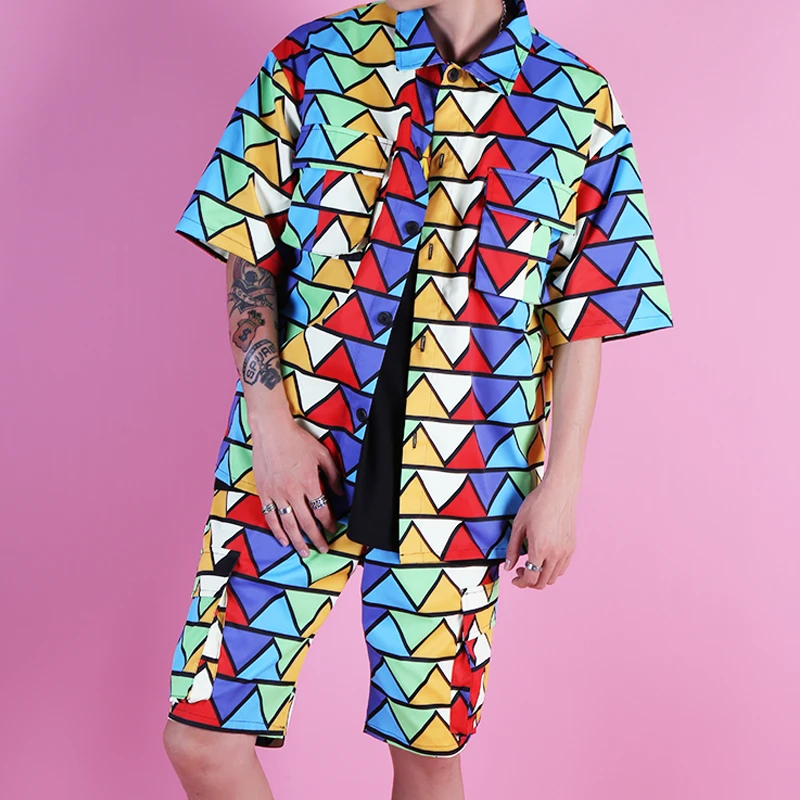 Colorful Jazz Costume For Men Nightclub Suit Hip Hop Suit Street Dance Wear Street Oufits Short Sleeves Dance Wear VDB1891
Colorful Jazz Costume For Men Nightclub Suit Hip Hop Suit Street Dance Wear Street Oufits Short Sleeves Dance Wear VDB1891