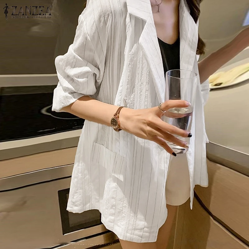 Elegant Solid Coats Women's Autumn Blazer ZANZEA 2021 Casual Long Sleeve Outwears Female Single Button Overcoats Oversized Tunic
Elegant Solid Coats Women's Autumn Blazer ZANZEA 2021 Casual Long Sleeve Outwears Female Single Button Overcoats Oversized Tunic