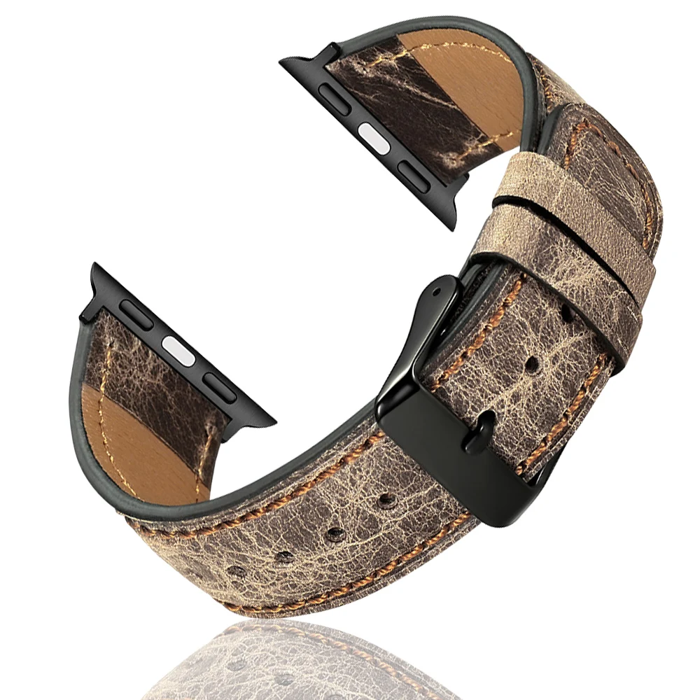 Real Leather Strap for iWatch Series 6/5/4/3/2 Fashion Classic Durable Bracelet Belt for Apple Watch Band SE 38mm 40mm 42mm 44mm
Real Leather Strap for iWatch Series 6/5/4/3/2 Fashion Classic Durable Bracelet Belt for Apple Watch Band SE 38mm 40mm 42mm 44mm