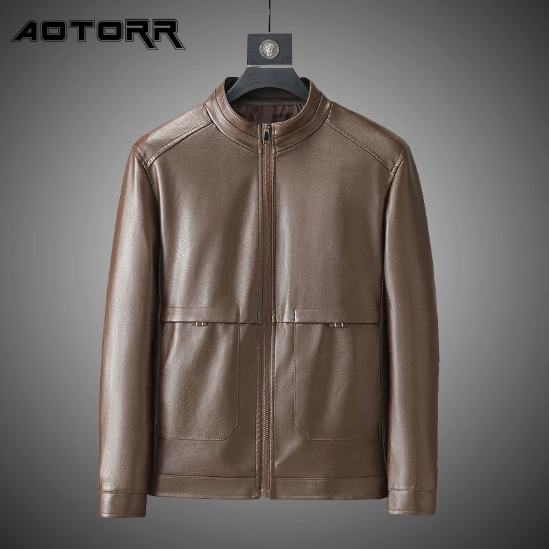 Mens PU Jacket Business Casual Coats Autumn Fashion Stand Collar Leather Jacket Men Retro Classic Jackets Solid Color Loose Coat
Mens PU Jacket Business Casual Coats Autumn Fashion Stand Collar Leather Jacket Men Retro Classic Jackets Solid Color Loose Coat