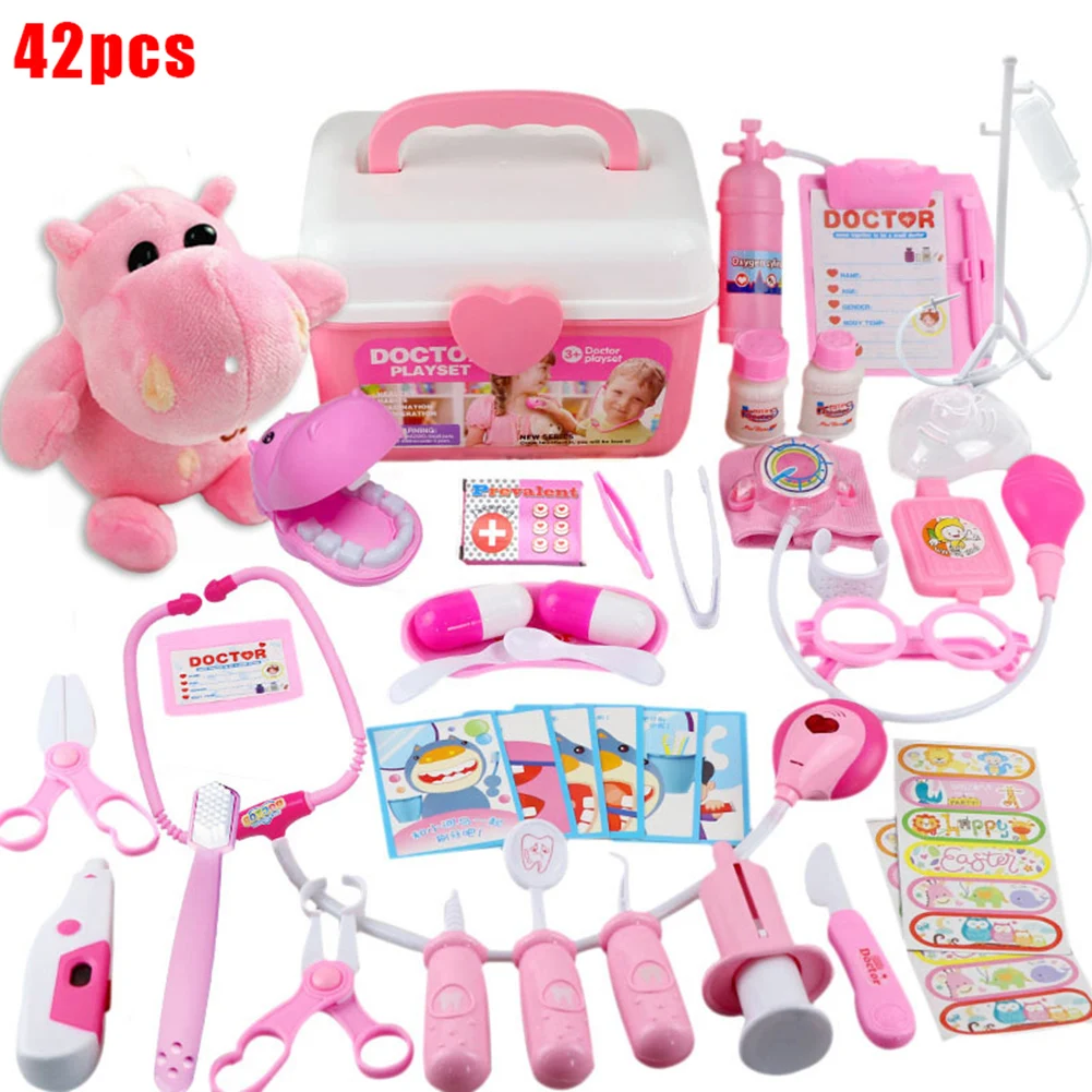 42pcs/set Children Pretend Play Toy Set Simulation Doctor Clinic Appliances with Storage Box YH-17 | Игрушки и хобби