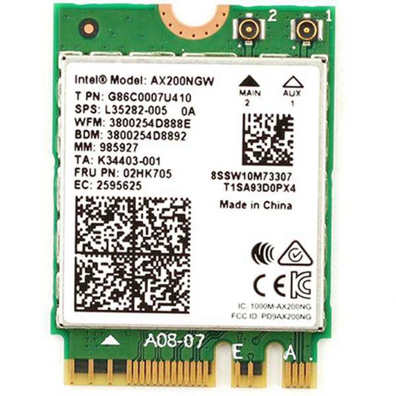 Двухдиапазонный 2 4 Гбит/с Wi-Fi 6 AX200NGW 802.11Ax/Ac MU-MIMO 2X2 AX200 NGFF M.2 Bluetooth 5 0 сети Wlan Card