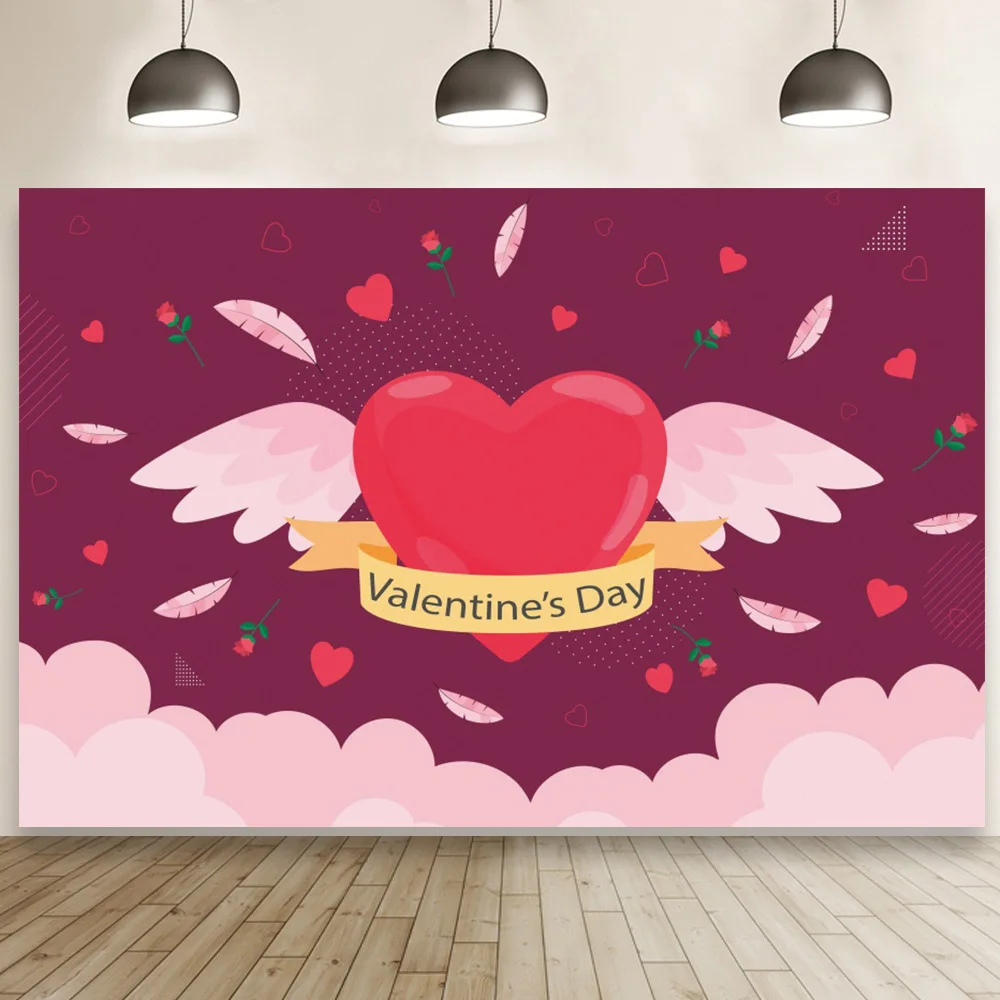Red Heart with Wings Backdrop Happy Valentine's Day Romantic Decoration Couple Photo Background Studio Booth Poster
Red Heart with Wings Backdrop Happy Valentine's Day Romantic Decoration Couple Photo Background Studio Booth Poster